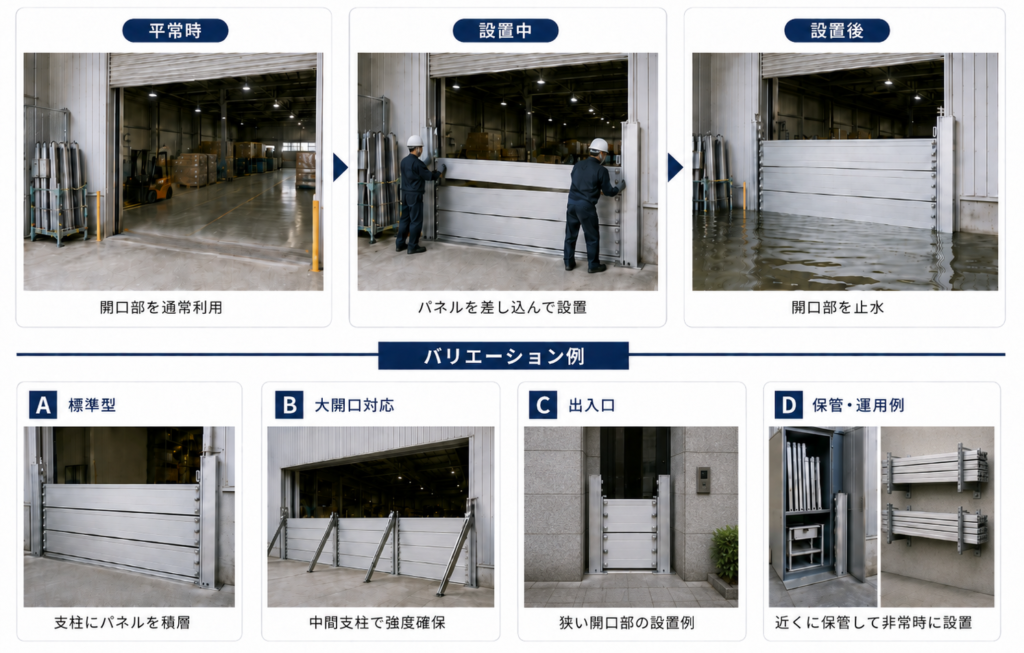 脱着式の設置例